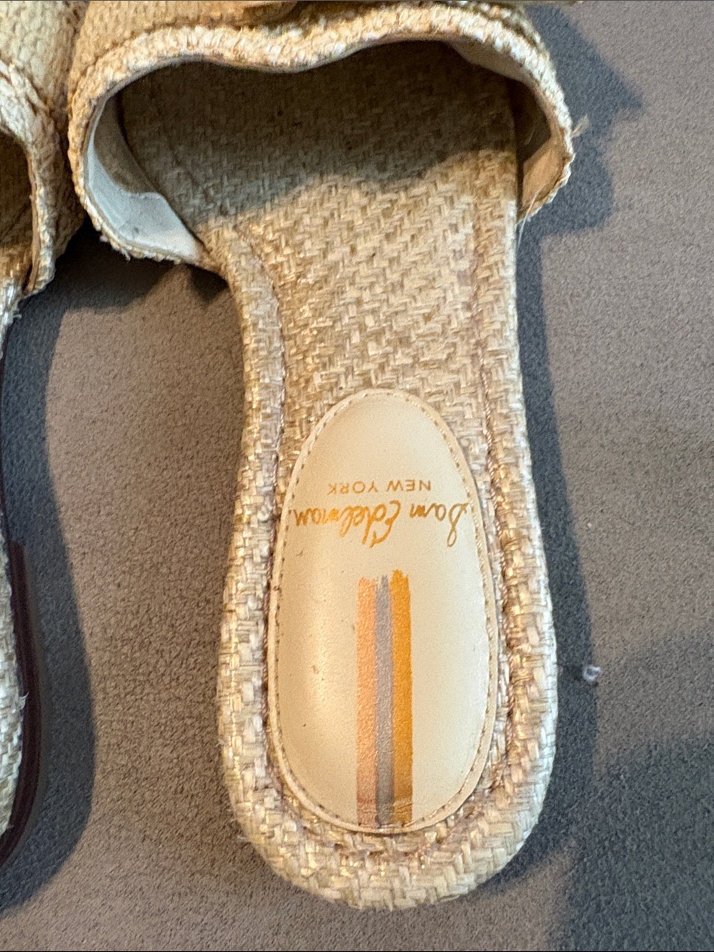 Sam Edelman Cream Braided Buckle Slide Sandals with Square Accent - Picture 3 of 4